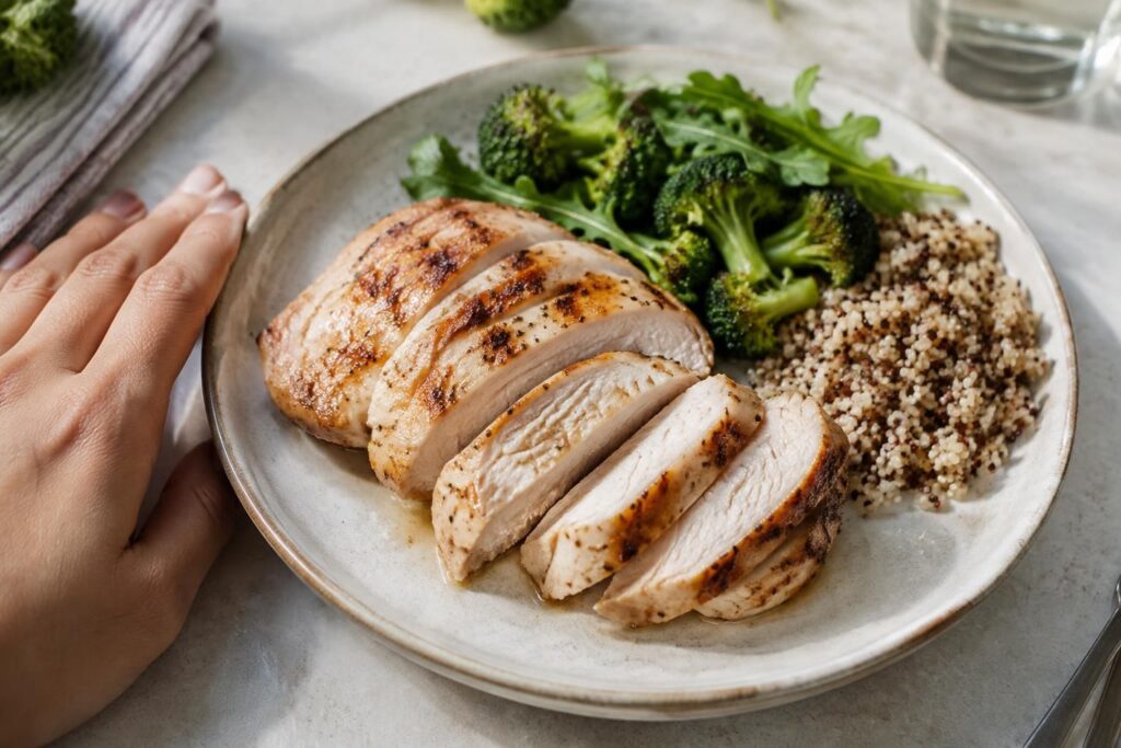 découvrez la teneur en protéines d’une portion de poulet, ce qu’elle apporte à votre alimentation et les facteurs qui peuvent la faire varier.